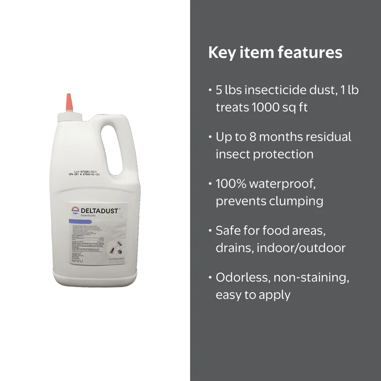 Delta Dust Insecticide, 5 lbs, Controls Insects Up to 8 Months