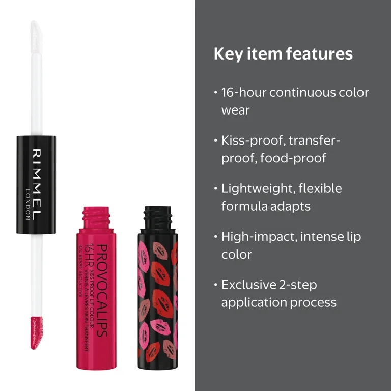 Rimmel London Provocalips 16HR Lip Colour, Berry Seductive