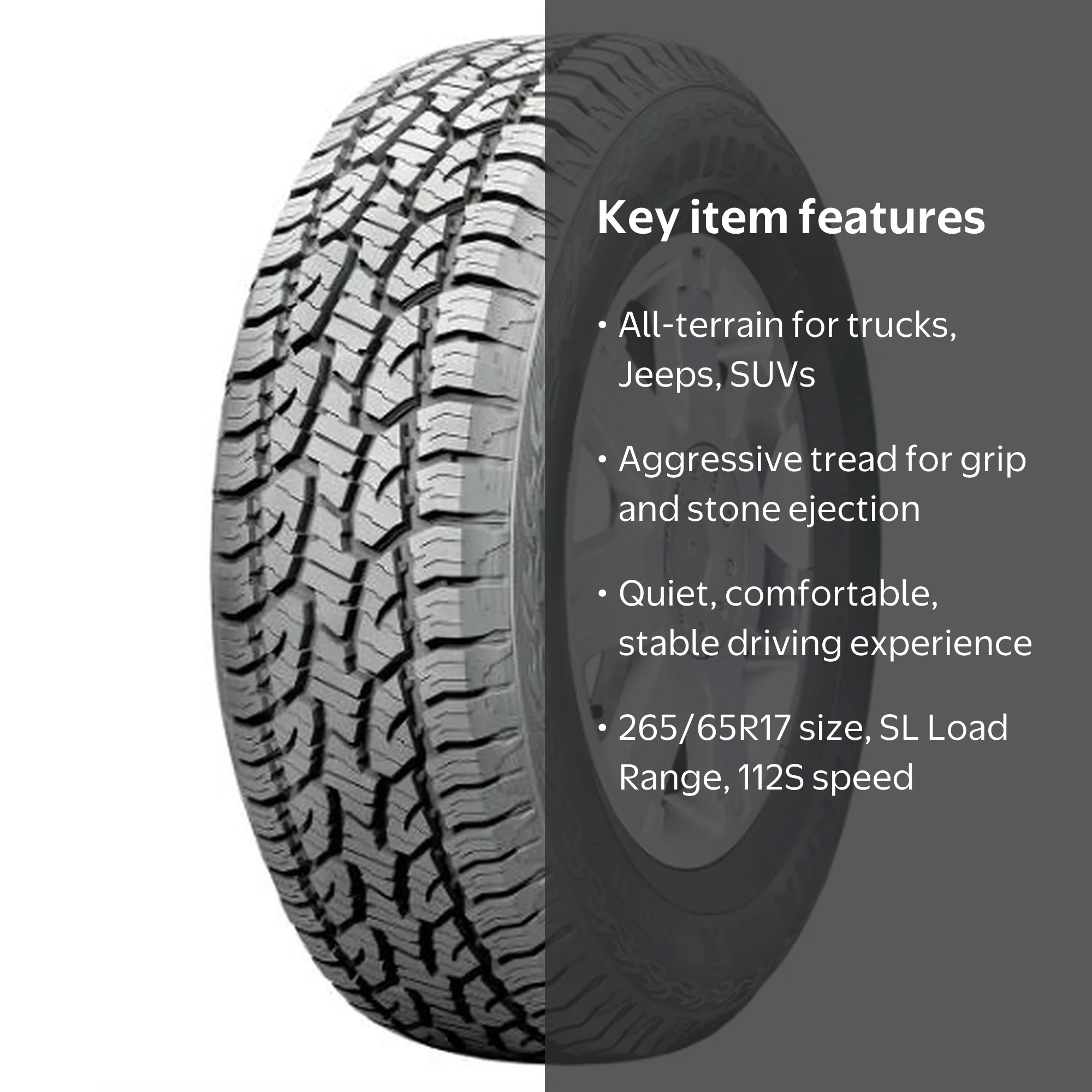Sailun TerraMax A/T 4S 265/65R17 112S All Terrain Tire with 50K