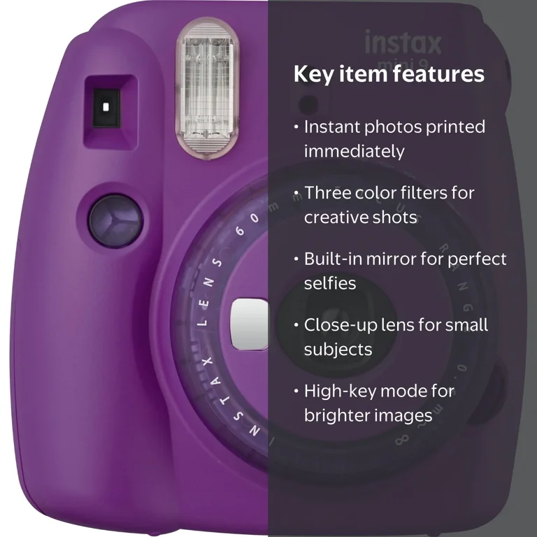 Fujifilm Purple Instax Mini 9 Instant Camera - Walmart.com