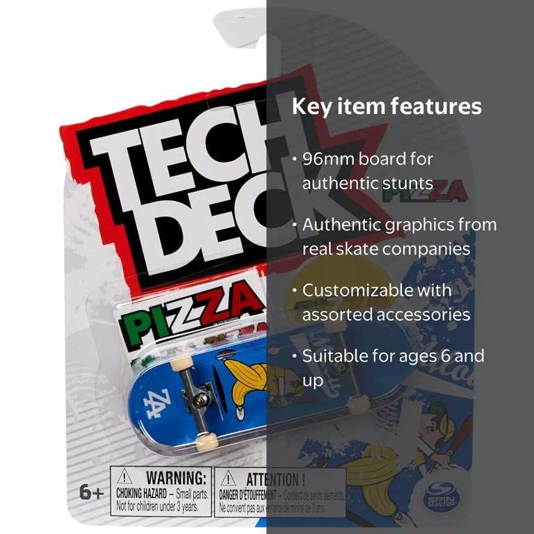 Tech Deck, 96mm Fingerboard Mini Skateboard with Authentic Designs