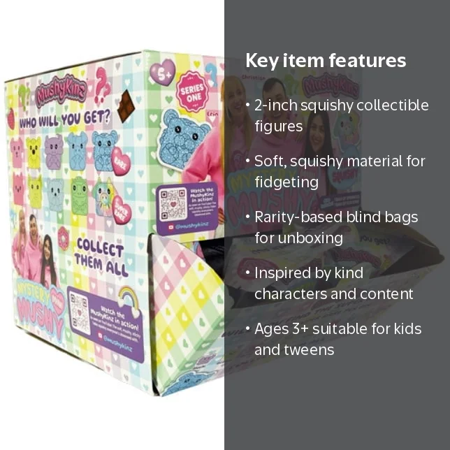 MushyKinz Squishy Collectible Figure Single Mystery Box (24 Packs