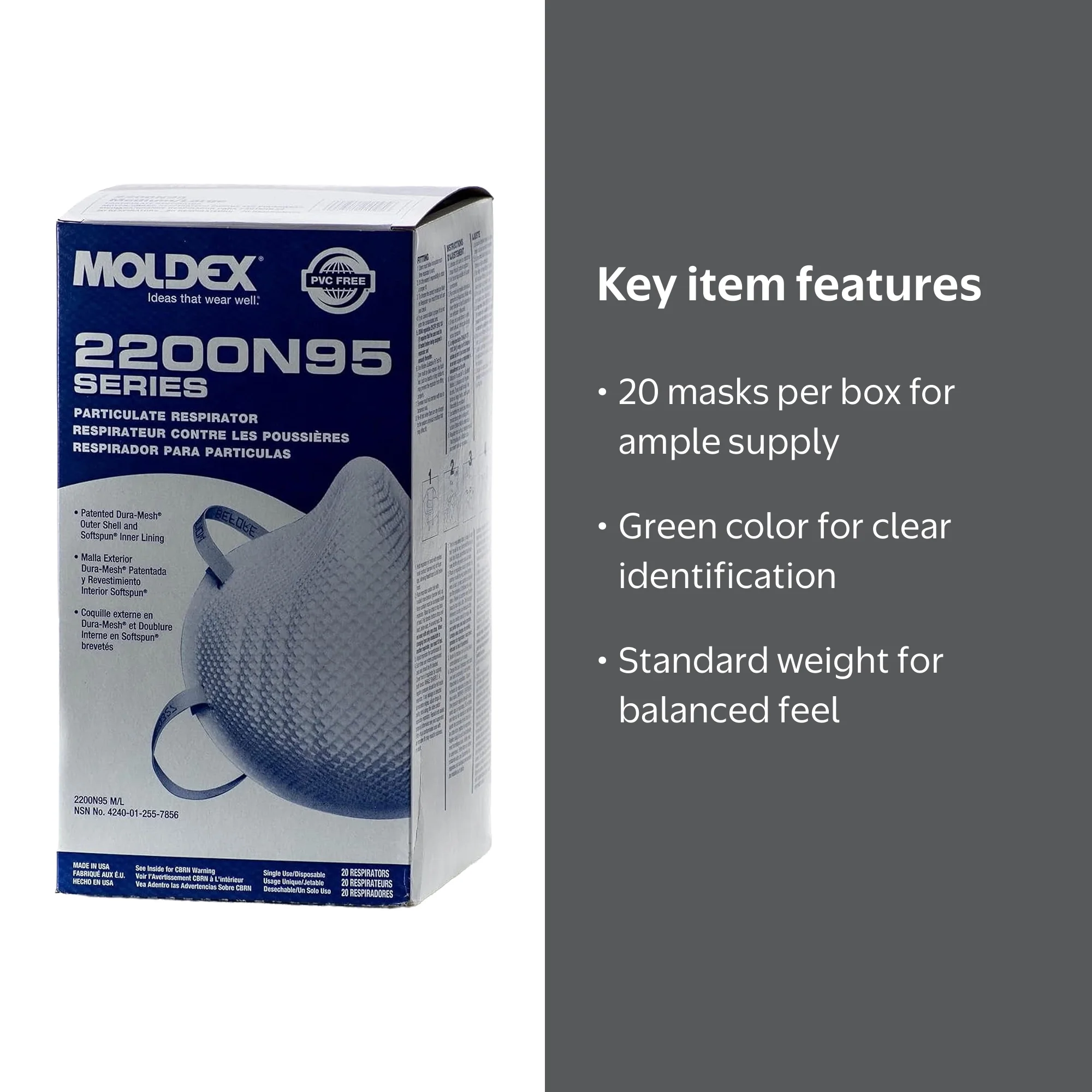 モゴプロ Moldex 2201N95 SMALL N95 PARTICULATERESPIRATOR - Walmart.com