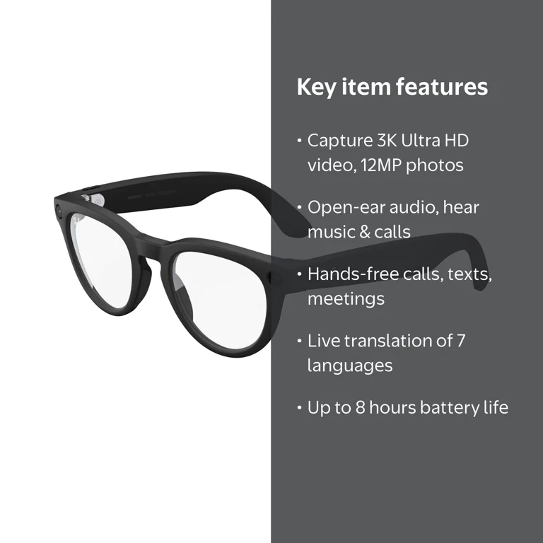 Meta, Smart Glasses, Meta Headliner (Gen 2), Matte Black - Walmart.com