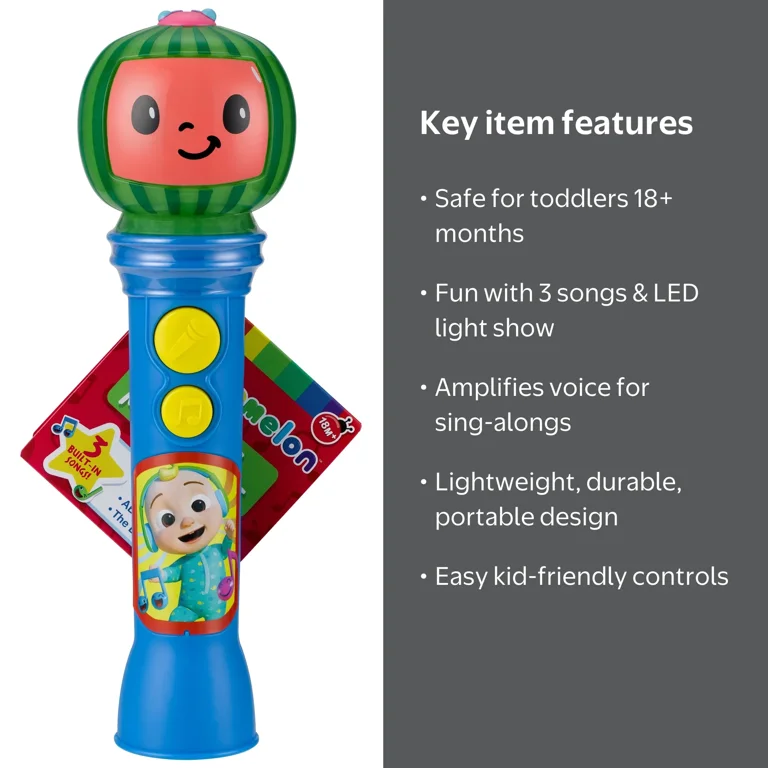 Cocomelon Sing Along Microphone, Includes Built-in Music and