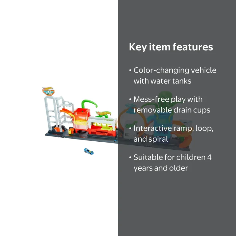 Hot Wheels Ultimate Octo Car Wash Playset, No-Spill Tanks, 1 Color