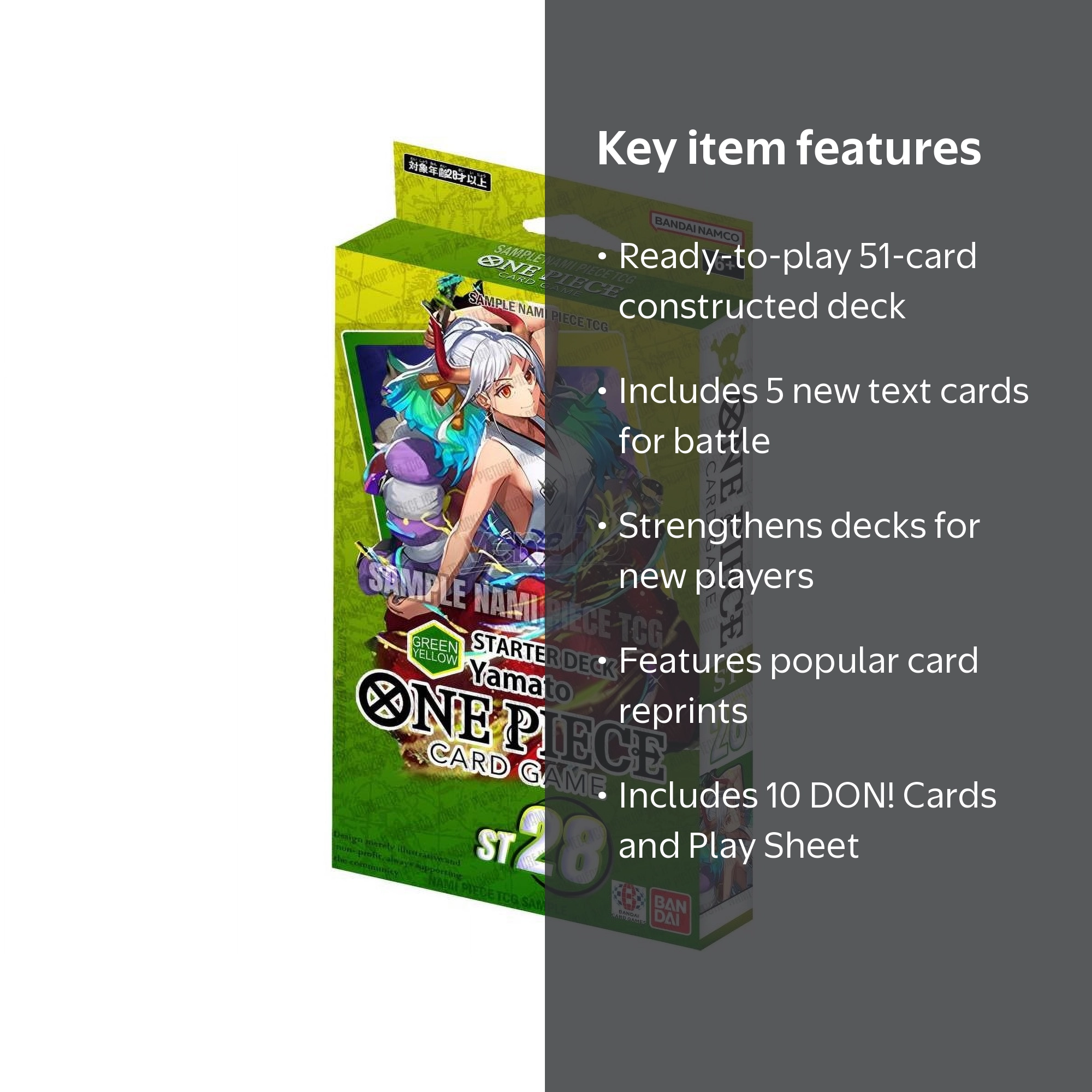 Bandai One Piece Starter Deck 28, GREEN/YELLOW Yamato, includes OP