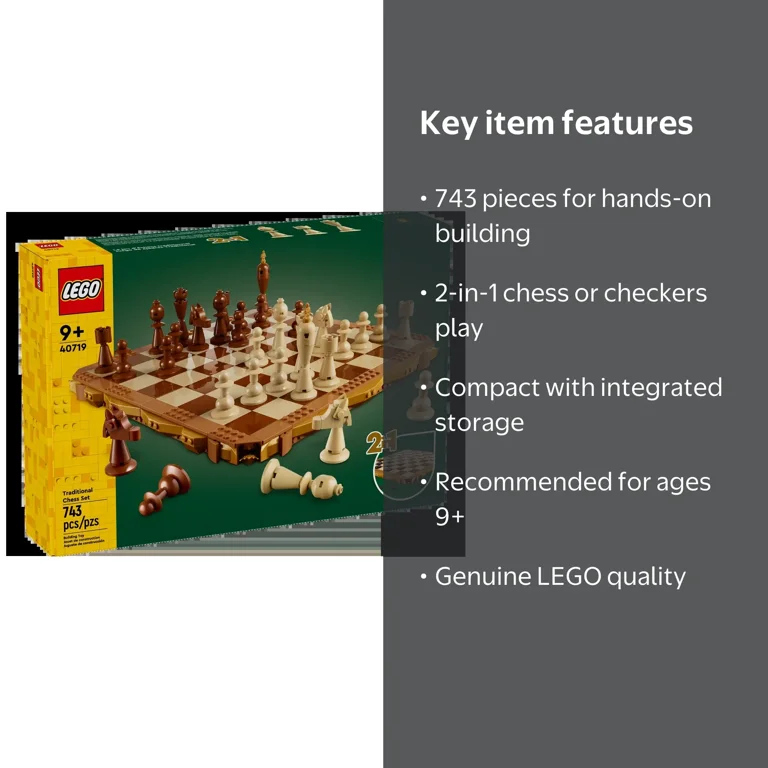 Lego 40719 Traditional Chess Set (2 in 1 includes Checkers