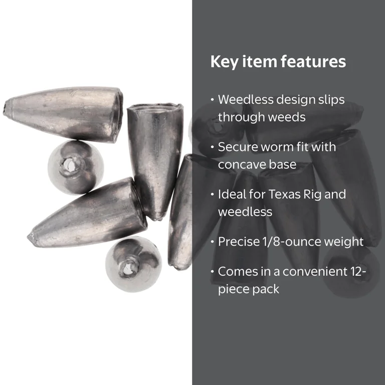 bullet weight add a hook Worm Fishing Weights, 50/40/30/25/18 PCs, Sinkers with Soft Plastic Insert for Bass Fishing, CWSDXM Freshwater Saltwater Terminal Tackle, Includes Pegs (1/2 oz, 18 PCs) : Sports & Outdoors precise adjustment of bait staging to the desired position without having to re Will my bullet weight scare