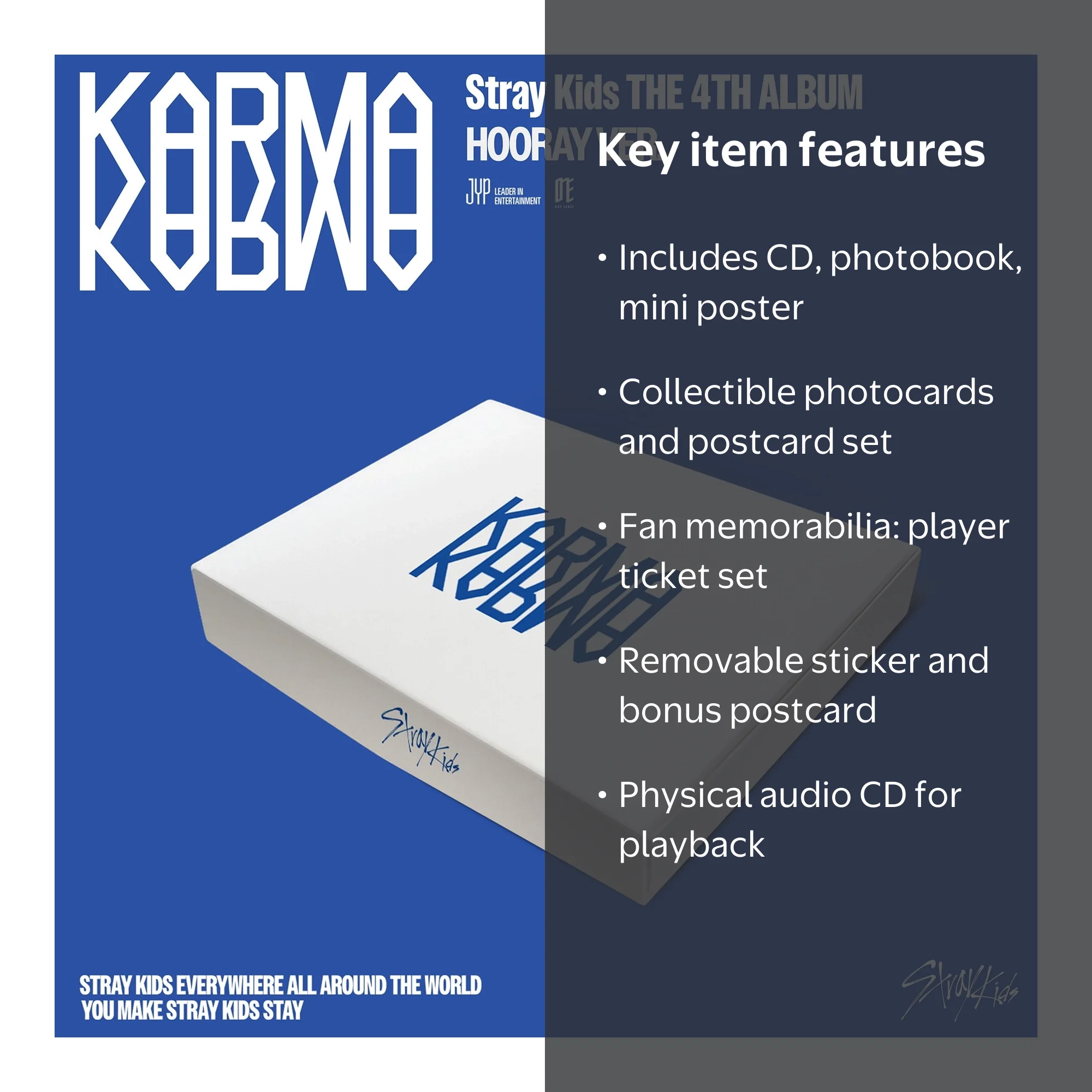 JYP Entertainment, Stray Kids Karma Hooray Ver. CD, Music K-Pop