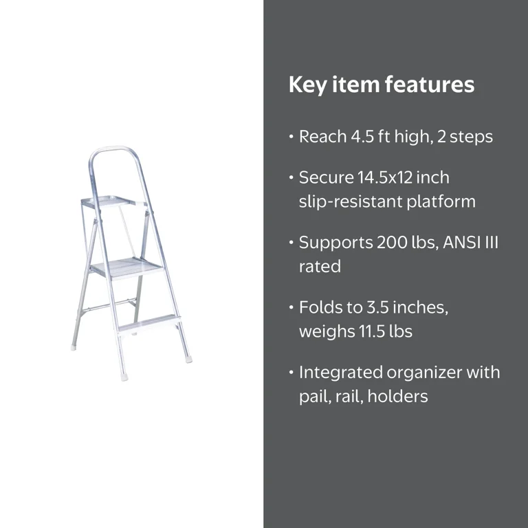 Werner 264 2-Step Type III Aluminum Platform Ladder - Walmart.com