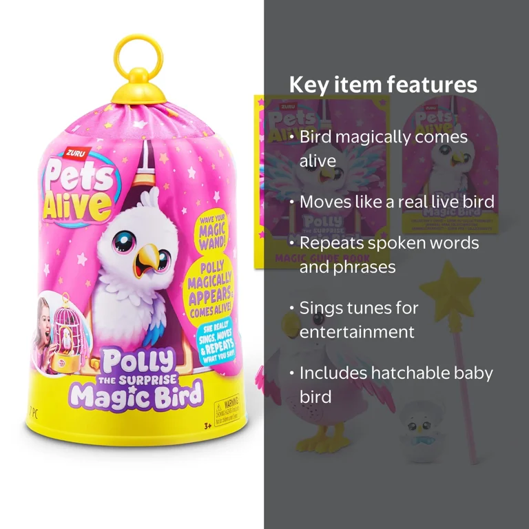 ZURU Pets Alive Polly the Magic Bird - Walmart.com