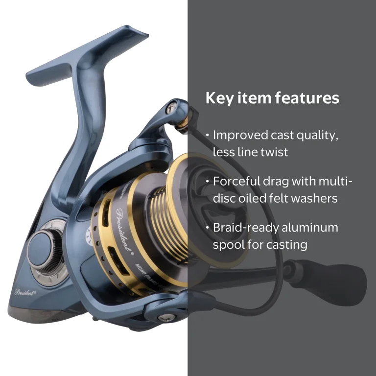 best pflueger salt water fishing reel President Spinning and easy to adjust magnetic braking system Pflueger Trion Spinning Reel