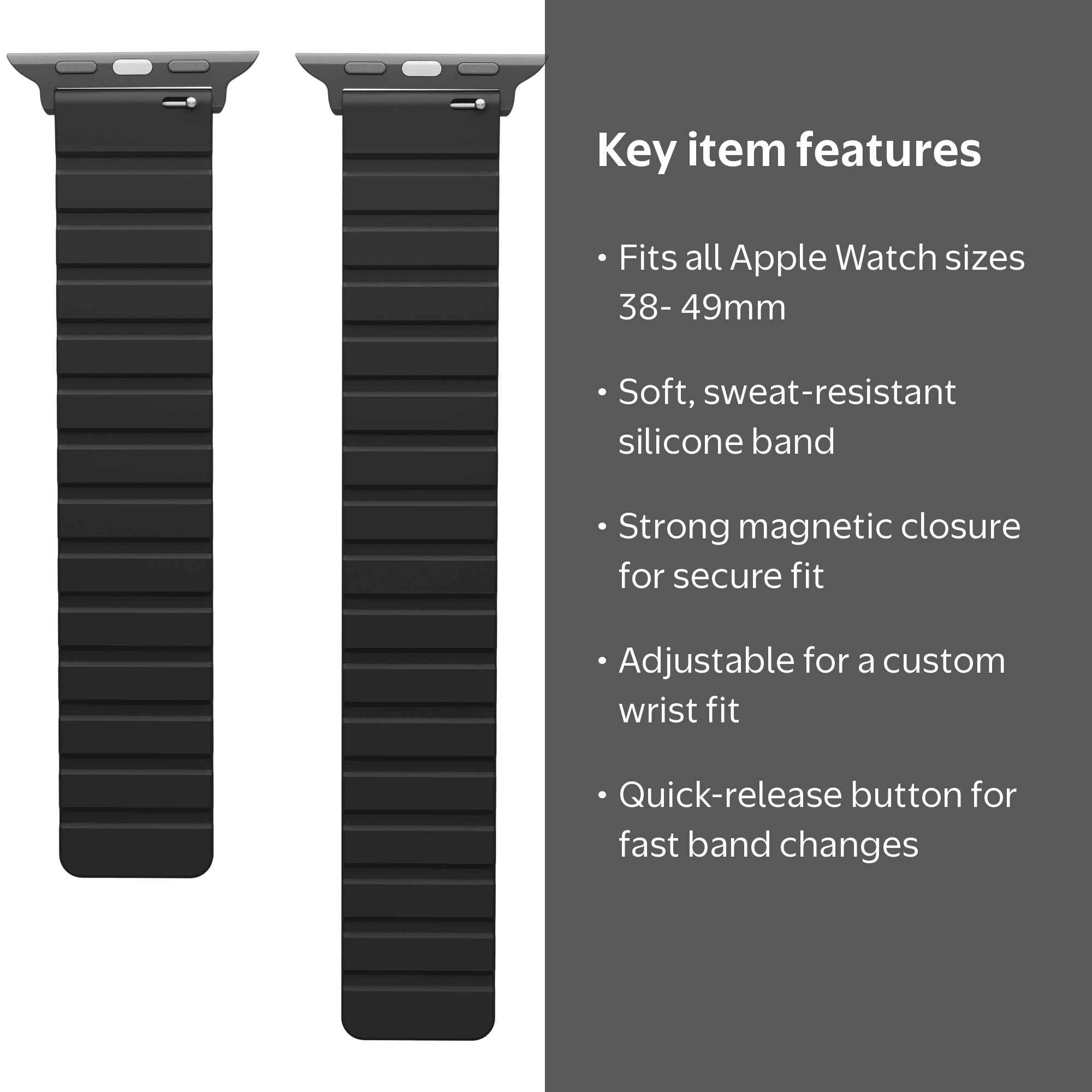 ZSOU Magnetic Silicone Smart Watch Bands for Apple Watch - 2 Pack