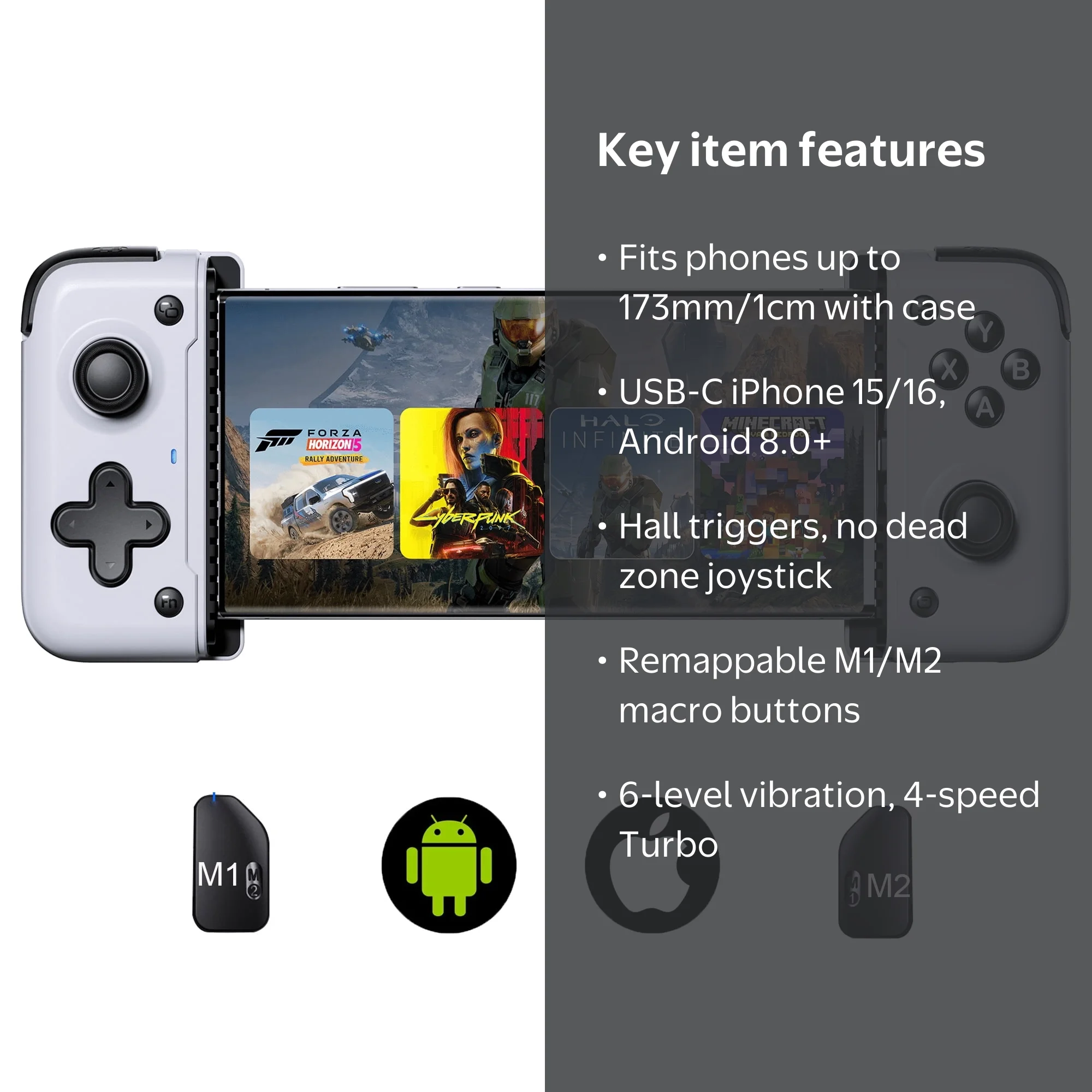 EasySMX USB-C Mobile Gaming Controller for iPhone 15/16 and