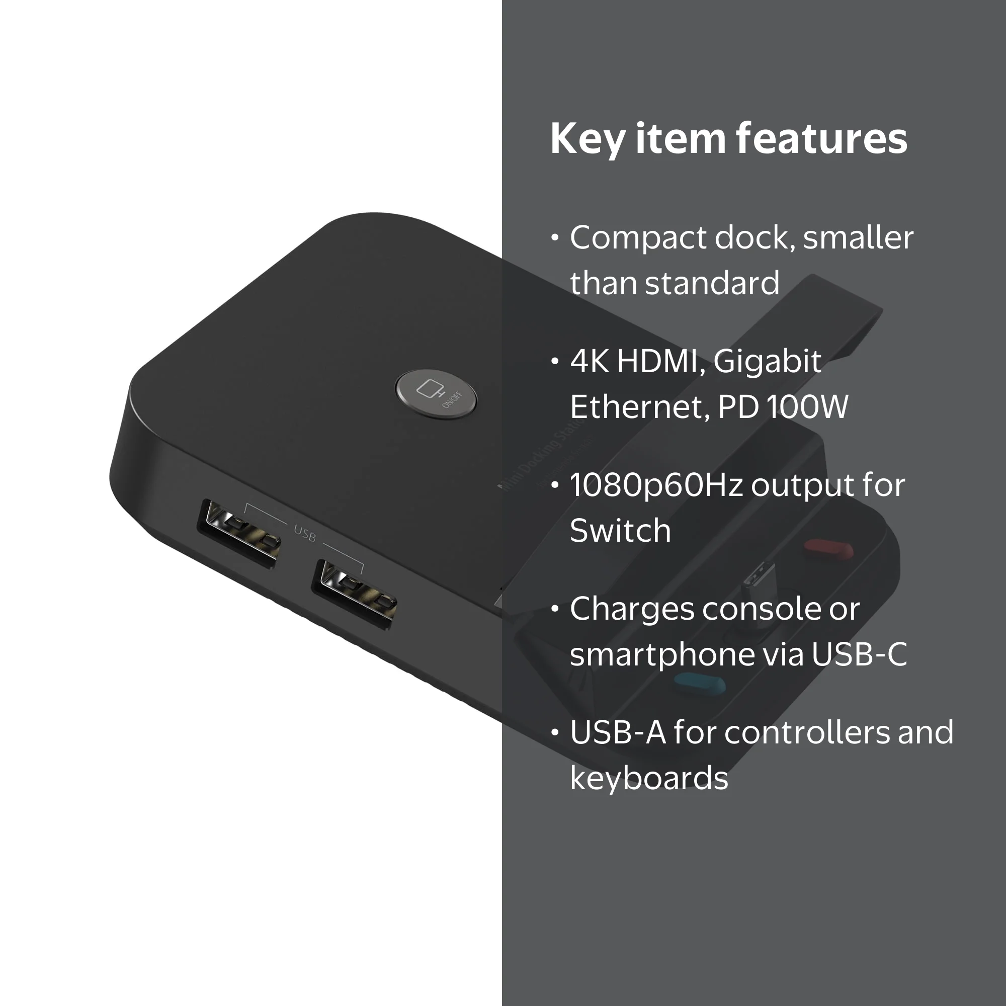 j5create, Mini Docking Station for Nintendo Switch, JCD620