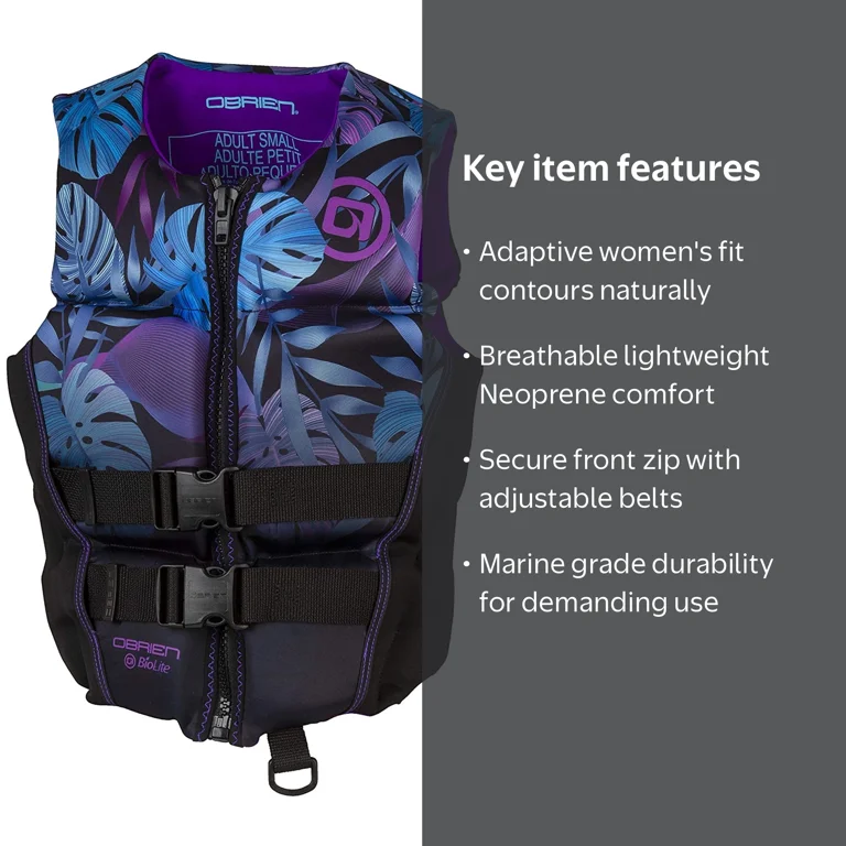 O'Brien Women's Flex V-Back Neoprene Life Jacket for Watersports