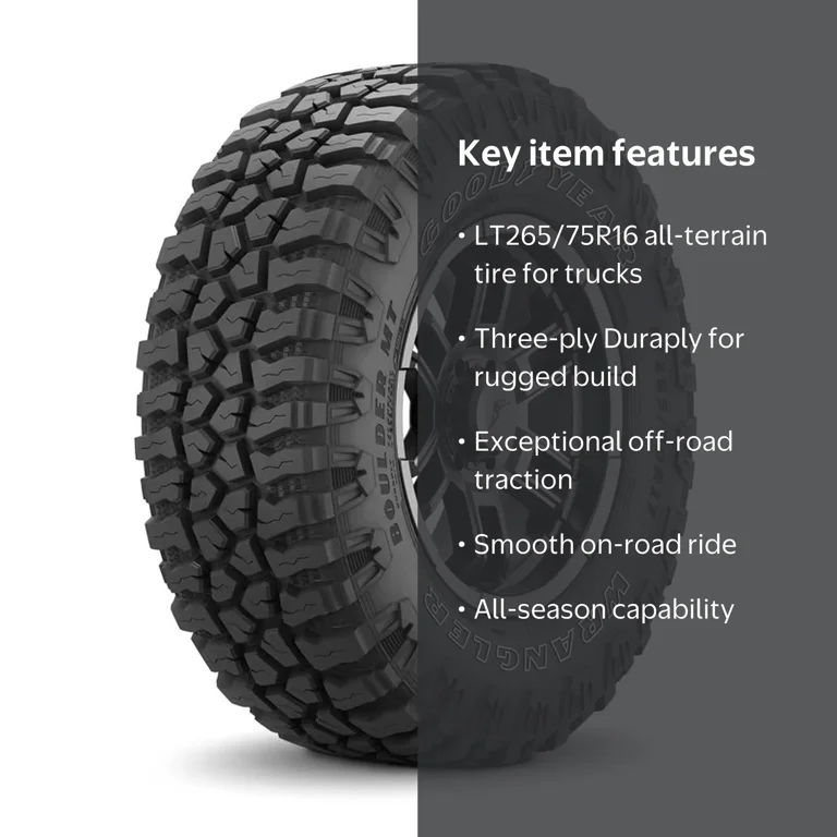 Goodyear Wrangler 16インチタイヤセット Goodyear Wrangler Boulder Mt LT265/75R16 123Q All- Season Tire