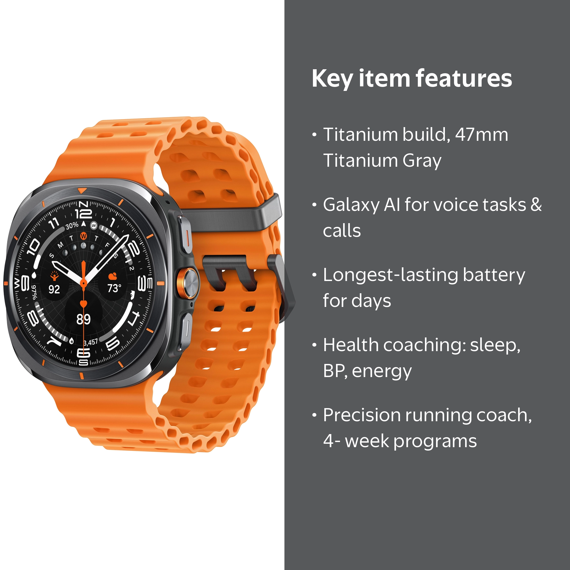 Samsung, Galaxy Watch Ultra, Titanium Gray, Cellular, 47mm