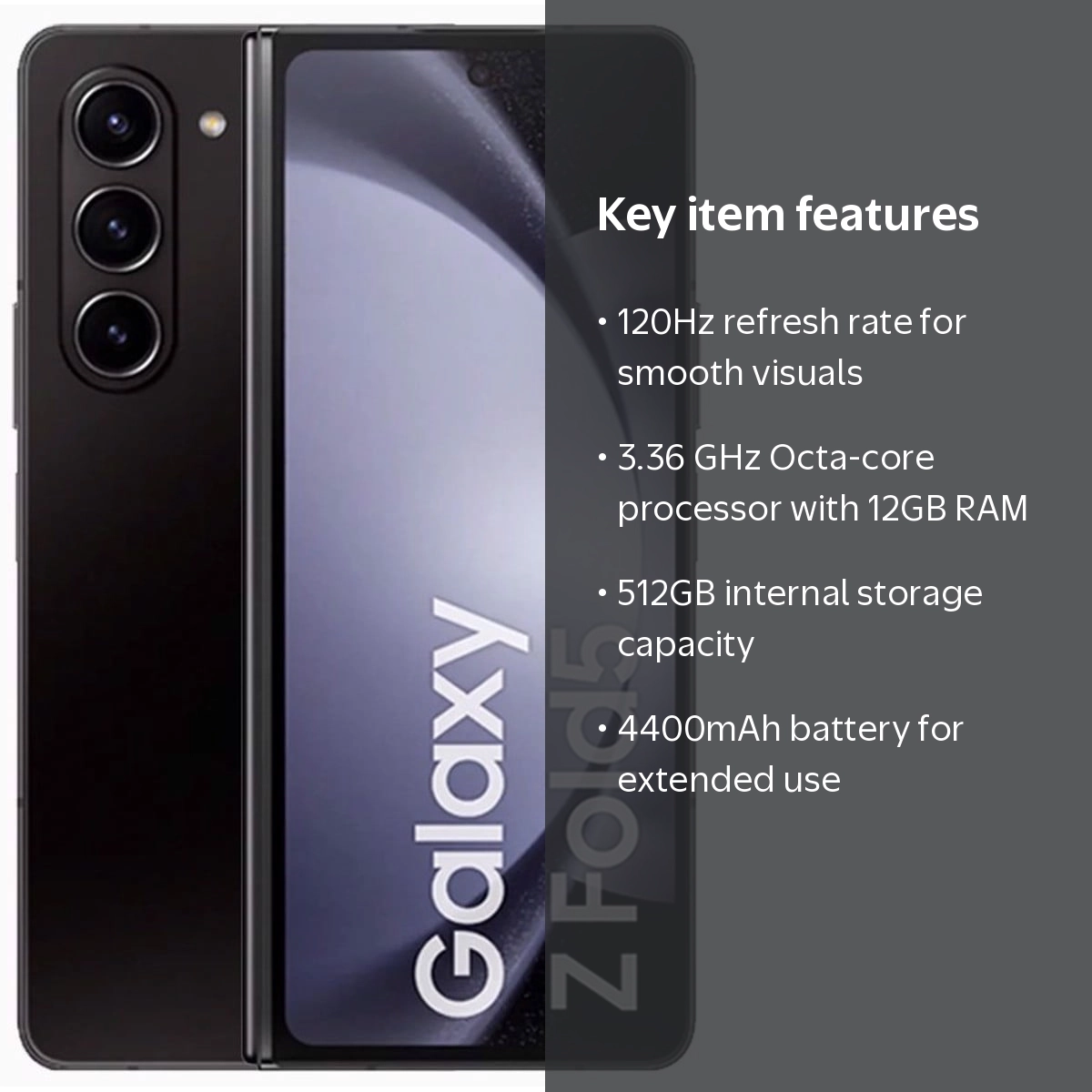 Samsung Galaxy Z Fold 5 5G 512GB Smartphone, Unlocked, Phantom