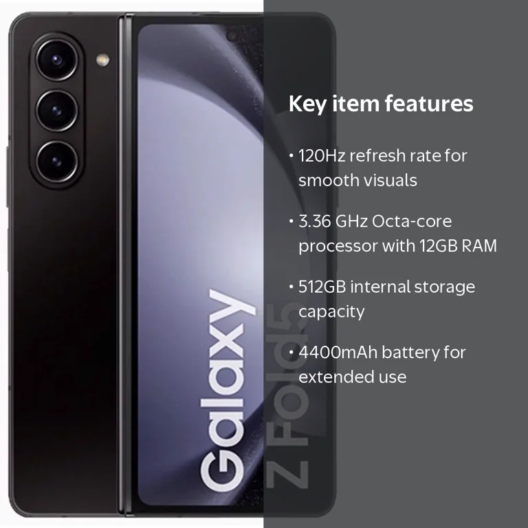 Samsung Galaxy Z Fold 5 5G 512GB Smartphone, Unlocked, Phantom