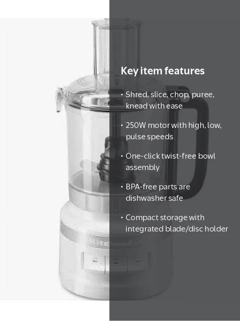KitchenAid, Food Processor, 9 Cup, Includes 3 Disks and Blades