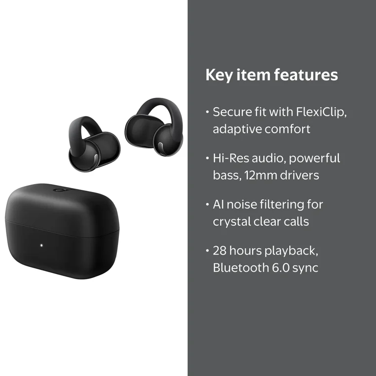Soundcore C50i by Anker, Open-Ear Clip-On Earbuds, 12mm Drivers