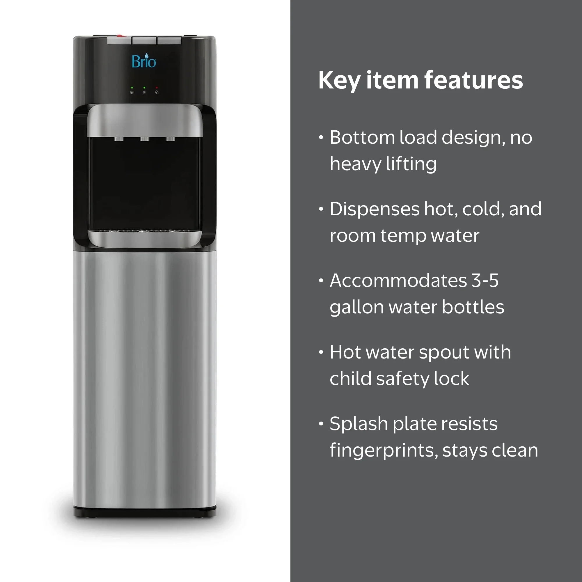 Brio 400 Series Bottom Load Tri-Temperature Water Cooler Dispenser