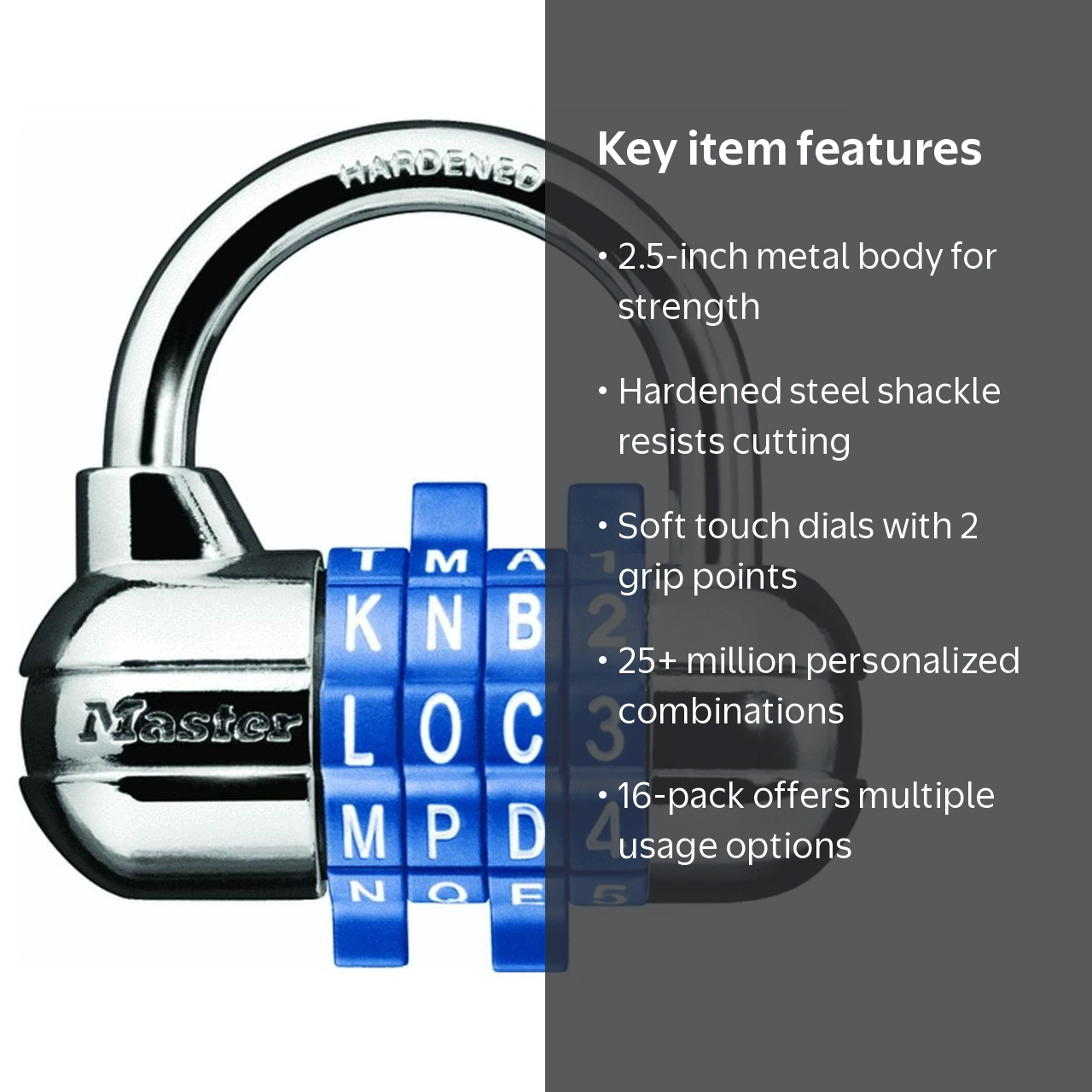 Master Lock 1534D Password Plus Combination Padlock, 16-Pack