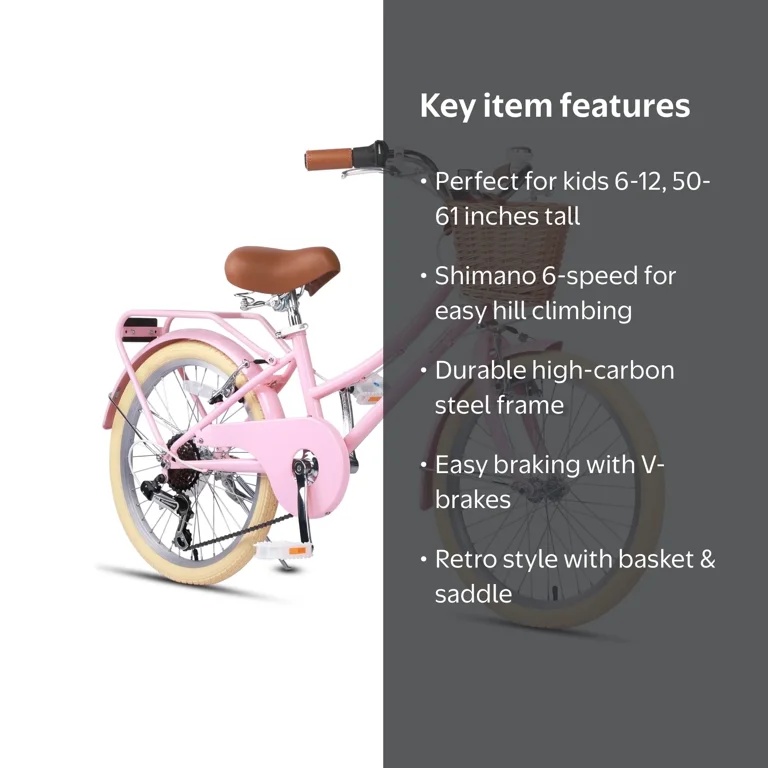 koujiお引き取り限定　２０インチ　６段変速　【Glerc】Missy Glerc, Girl Cruiser Kids Bike 20 Inch, Pink, Shimano 6-Speed