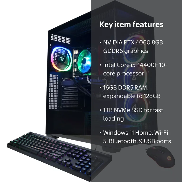 CyberPowerPC Gamer Xtreme Gaming Desktop, Core i5-14400F, 16GB CyberPowerPC Gamer Xtreme Gaming Desktop, Core i5-14400F, 16GB