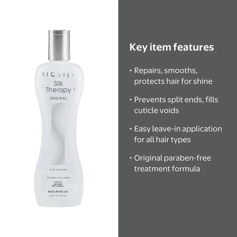 BioSilk Silk Therapy Original, Leave-In Replenishing Serum, Smooth