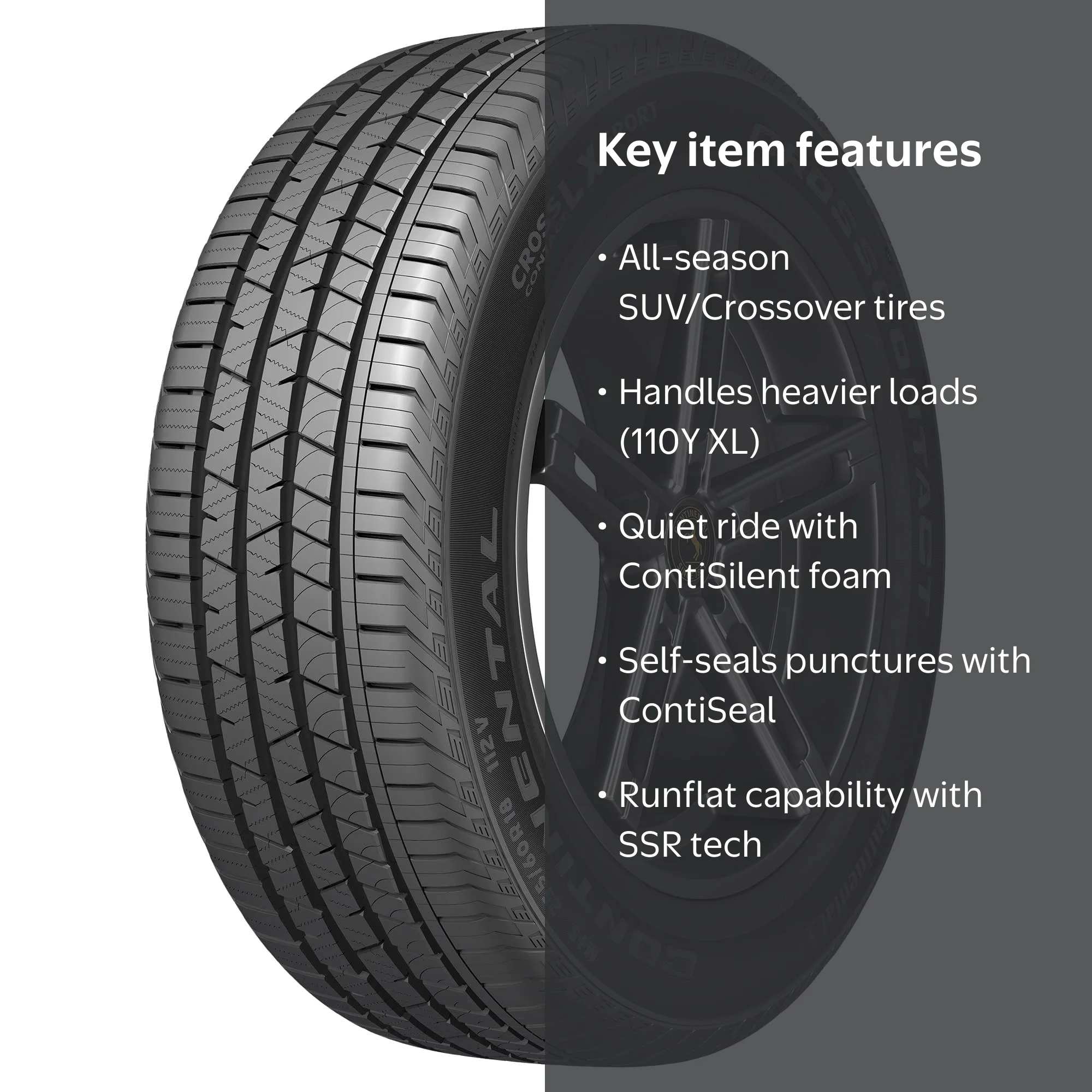 Continental, All Season SUV/Crossover Tire, 285/40R22 110Y XL