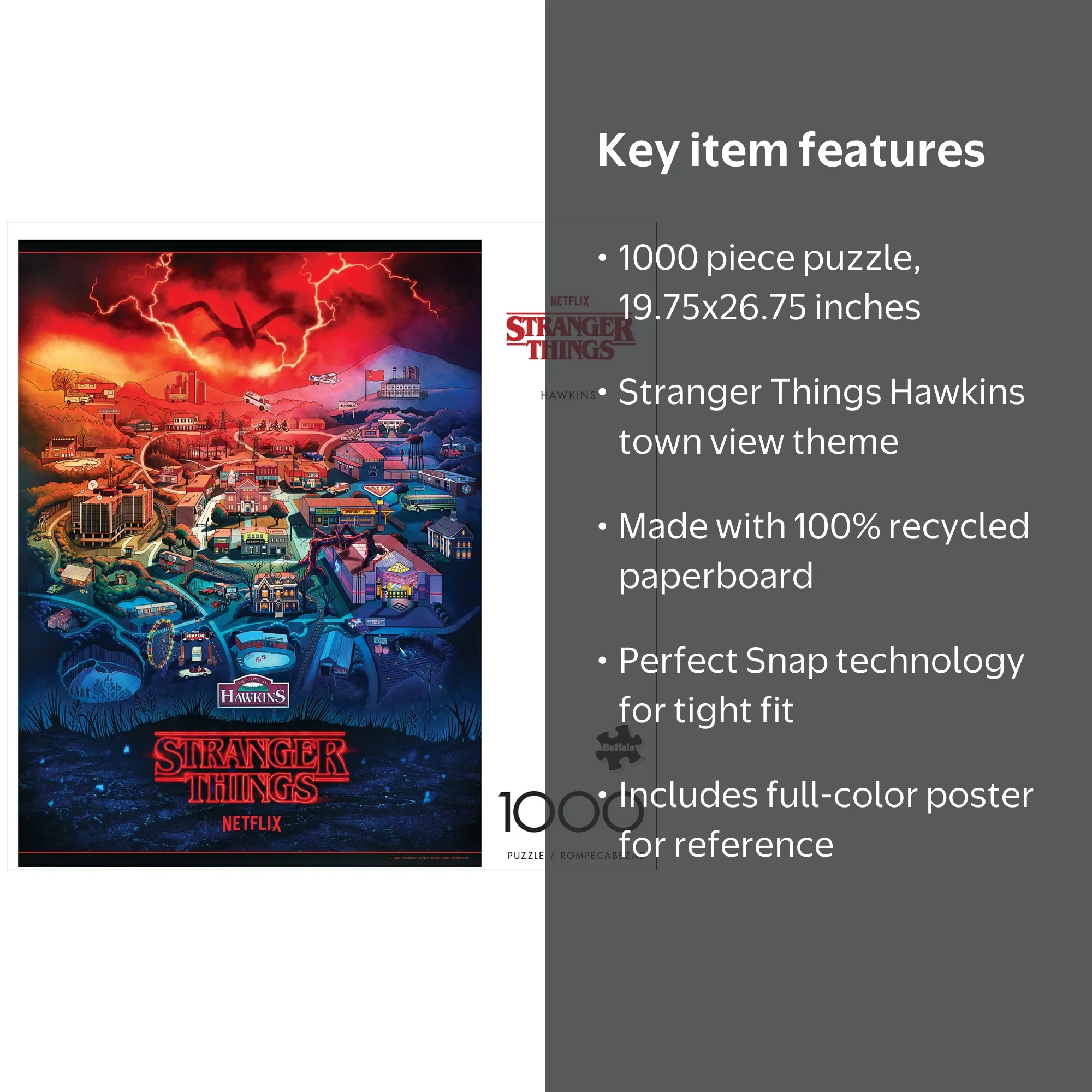 Buffalo Games - Stranger Things Hawkins 1000-Piece Jigsaw Puzzle