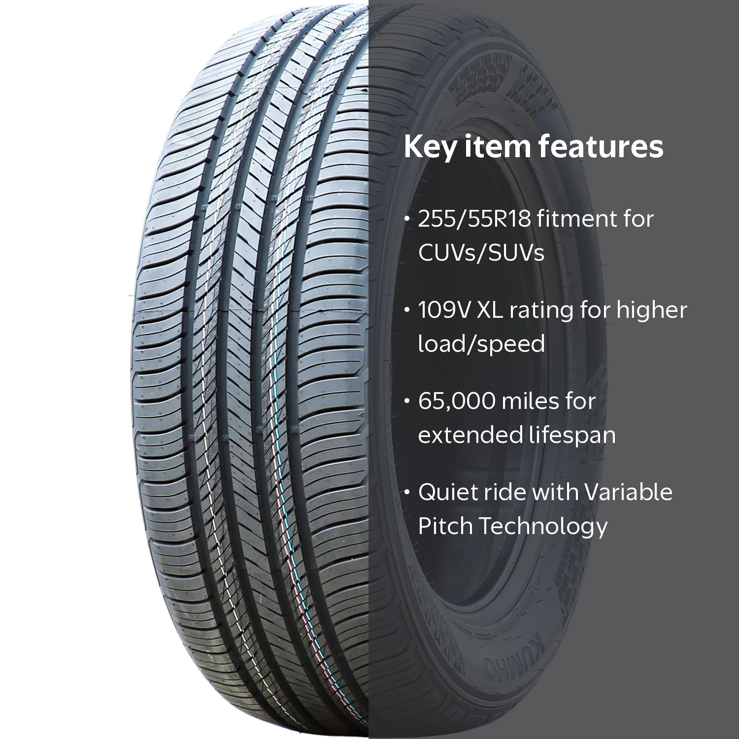 Kumho Crugen HP71 255/55R18 109V XL All-Season Tire for SUV