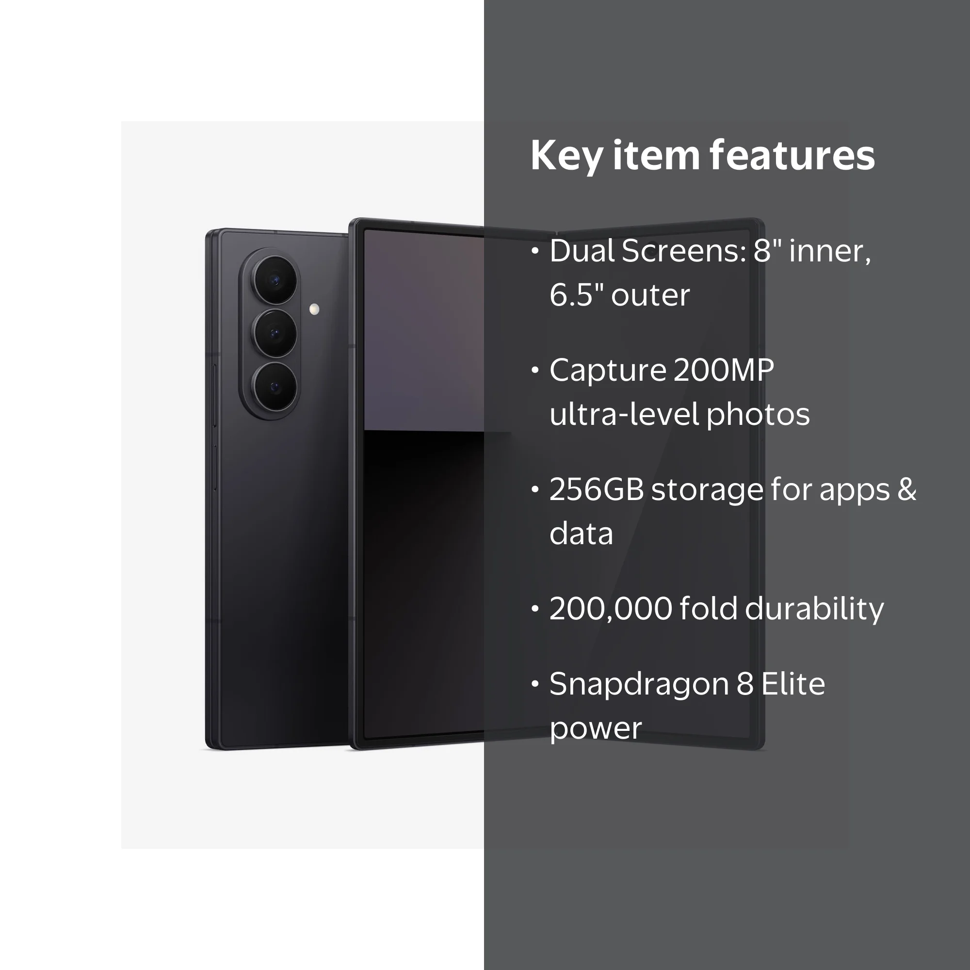 Samsung, Galaxy Z Fold7 Smartphone, 256GB, Jet Black - Walmart.com