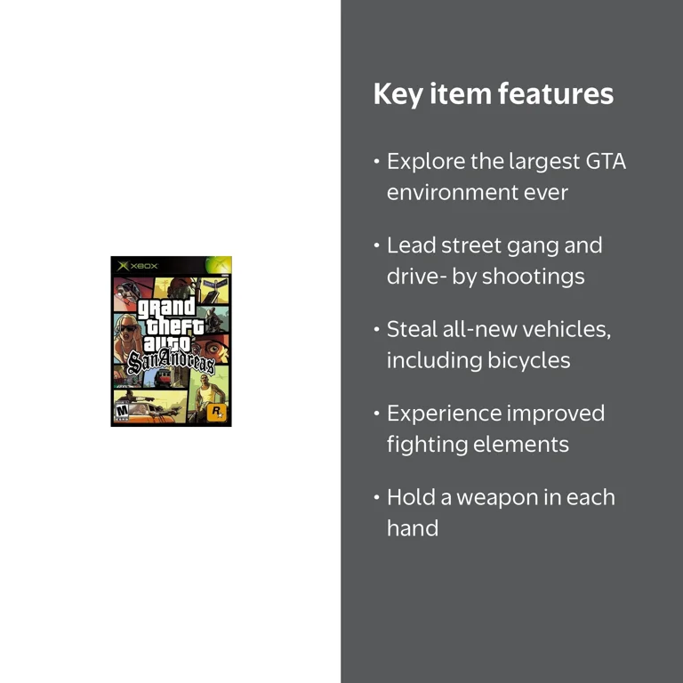 Grand Theft Auto: San Andreas - Xbox - Walmart.com
