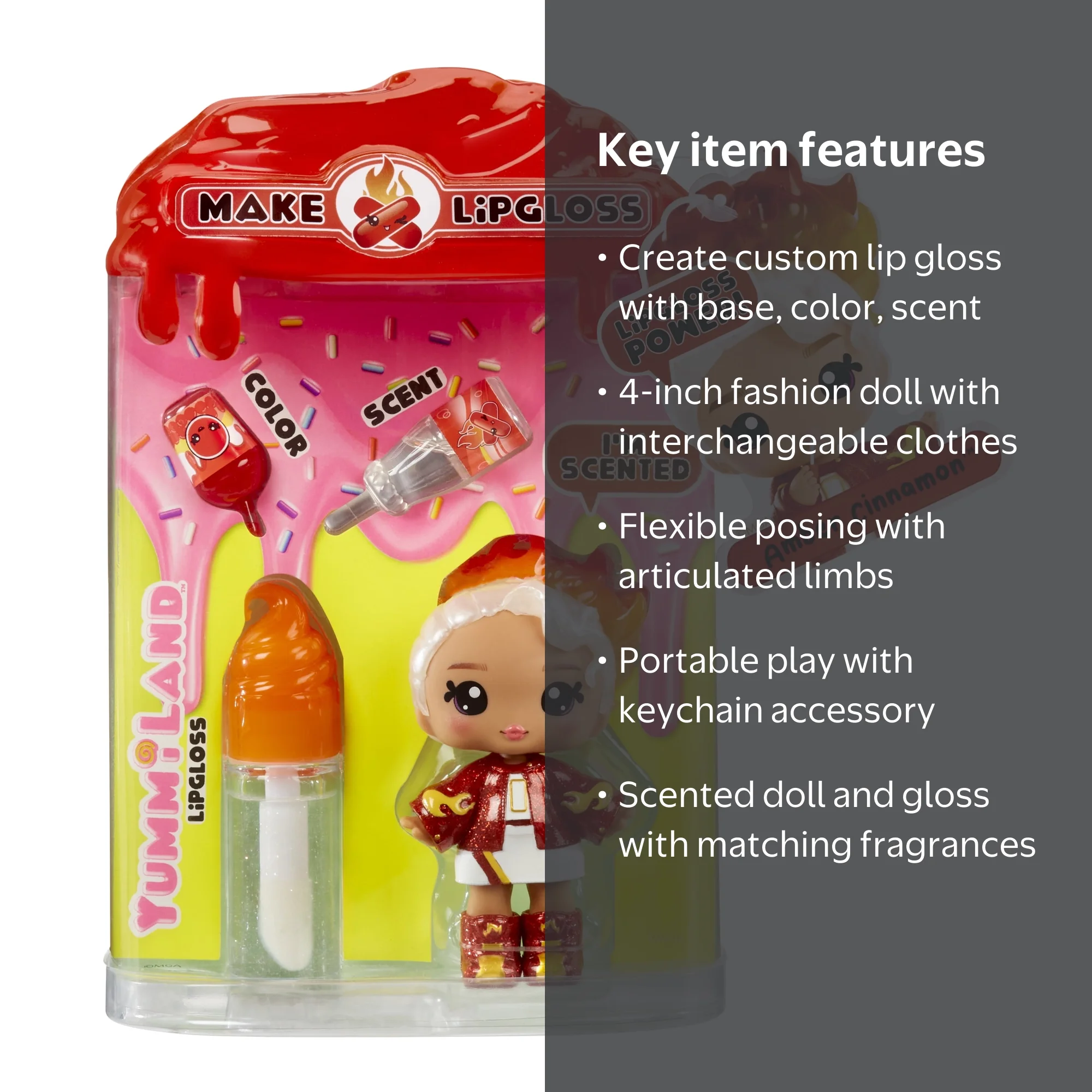 Yummiland Lip Gloss Doll - Amber Cinnamon + DIY Lip Gloss Kit