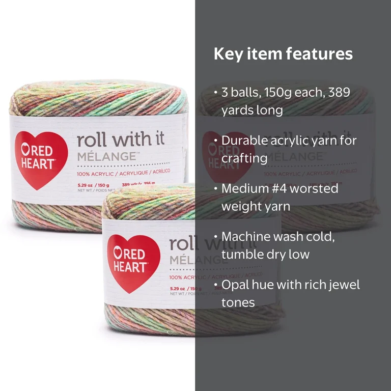 Red Heart® Roll With It Melange™ #4 Worsted (Medium) Acrylic Yarn
