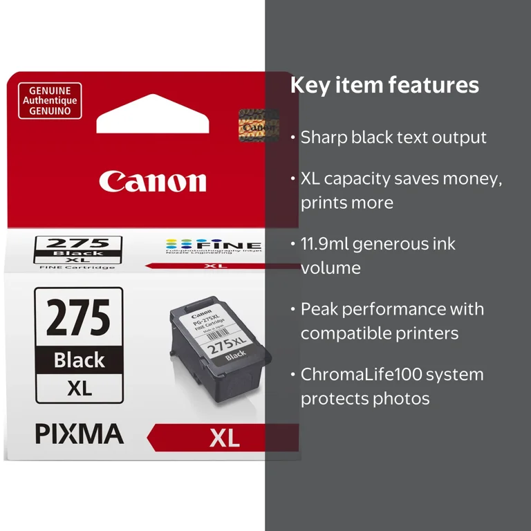 Canon, Ink Cartridge, PG-275XL Black, 11.9ml Capacity - Walmart.com
