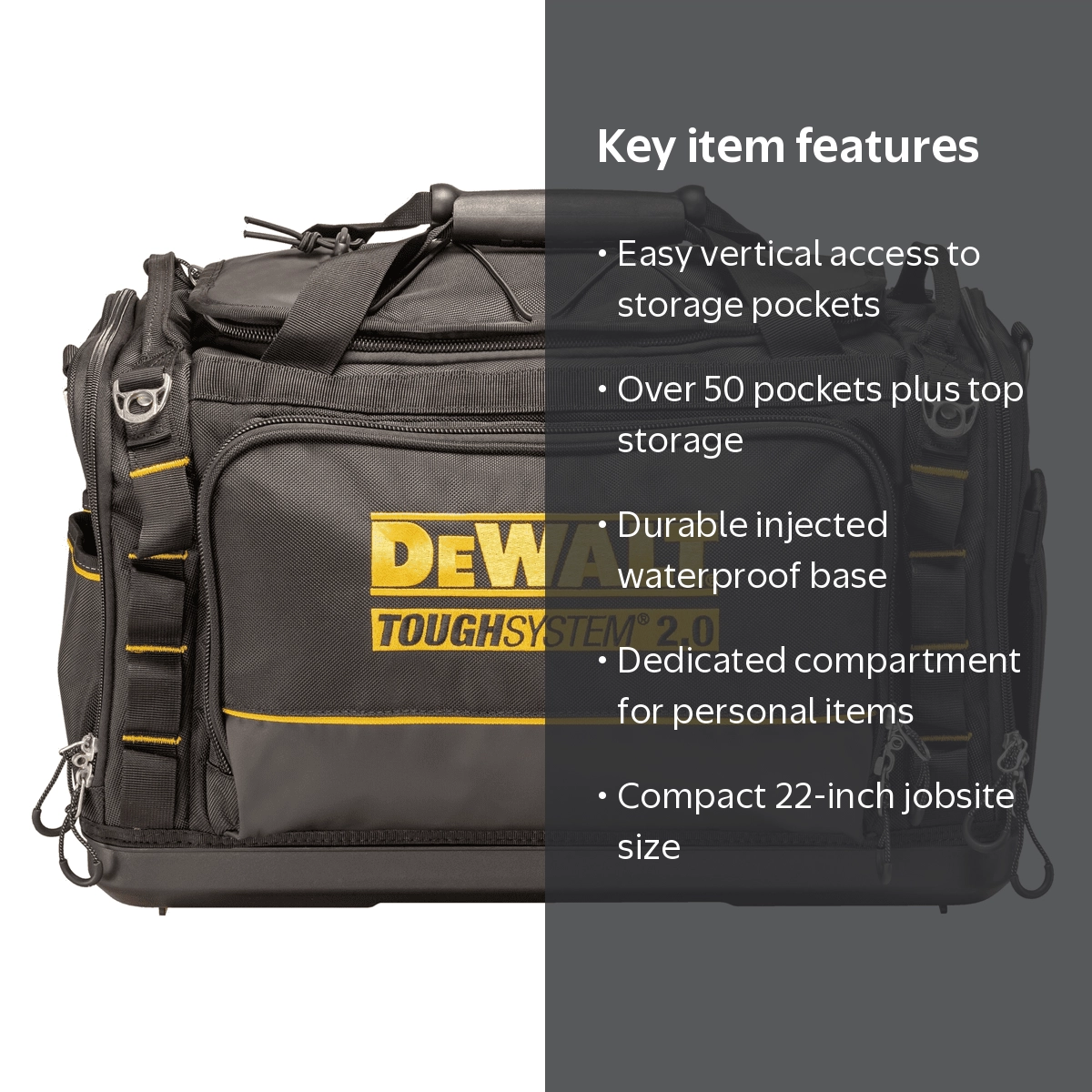 DeWalt TOUGHSYSTEM 2.0 22-in. (556mm) Jobsite Tool Bag - Walmart.com