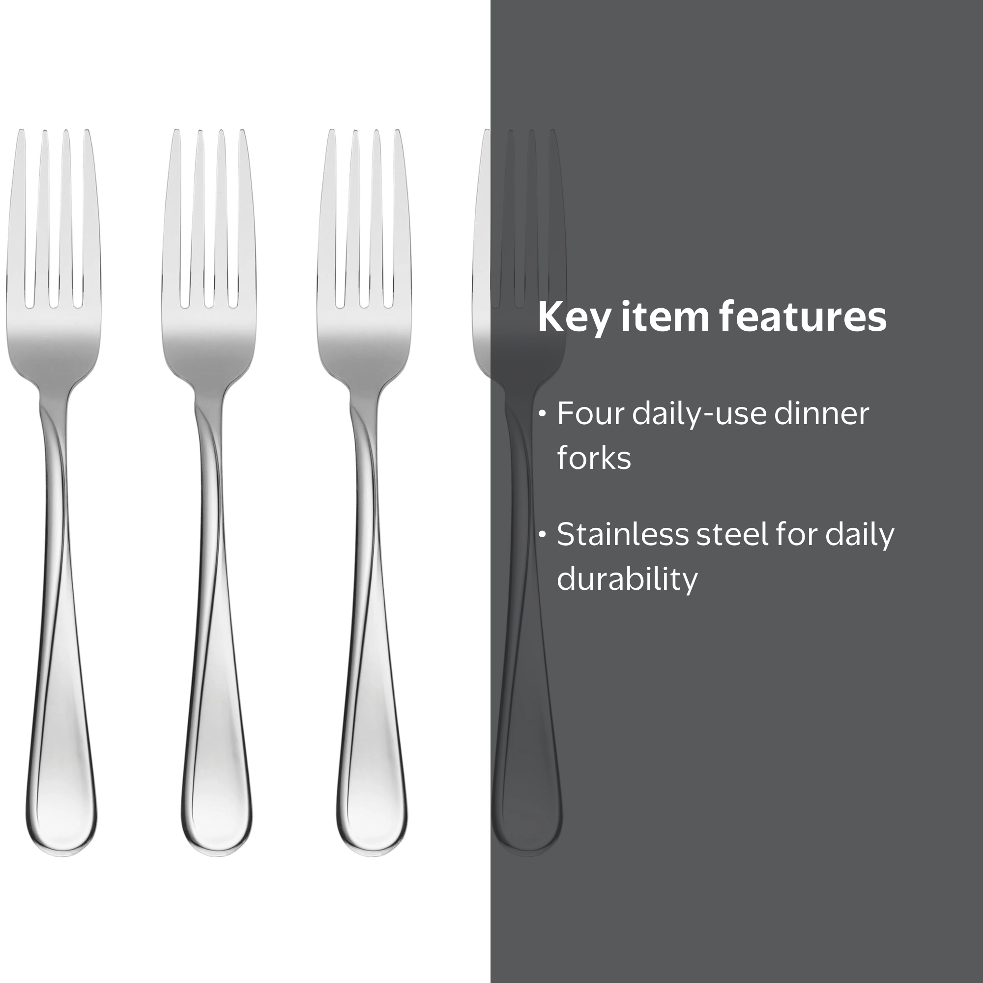 Oneida Flight Everyday Flatware Dinner Forks, Set of 4 - Walmart.com