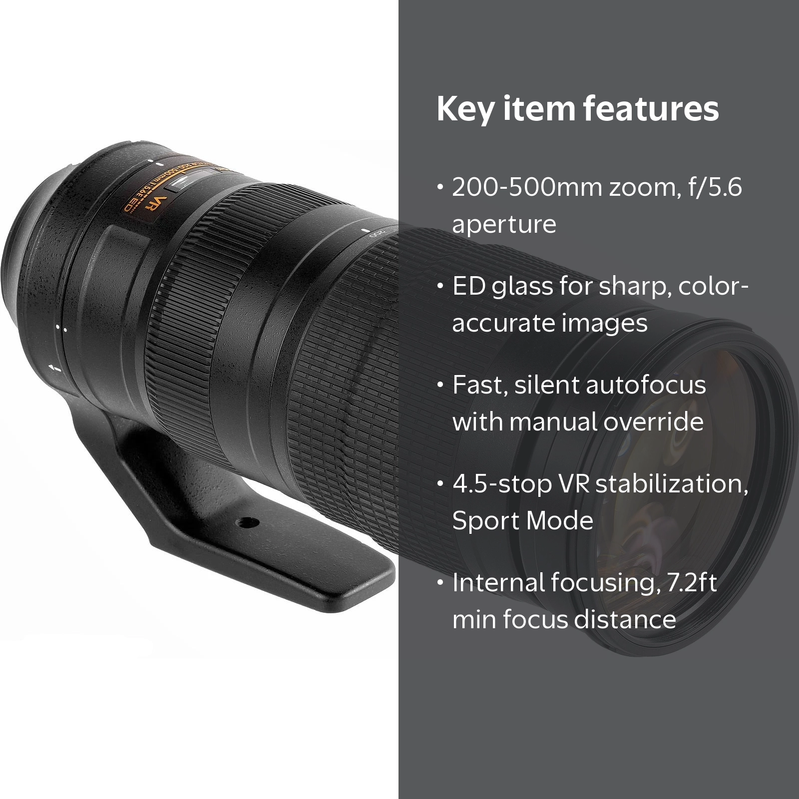 Nikon AF-S NIKKOR 200-500mm f/5.6E ED VR Zoom Lens for FX
