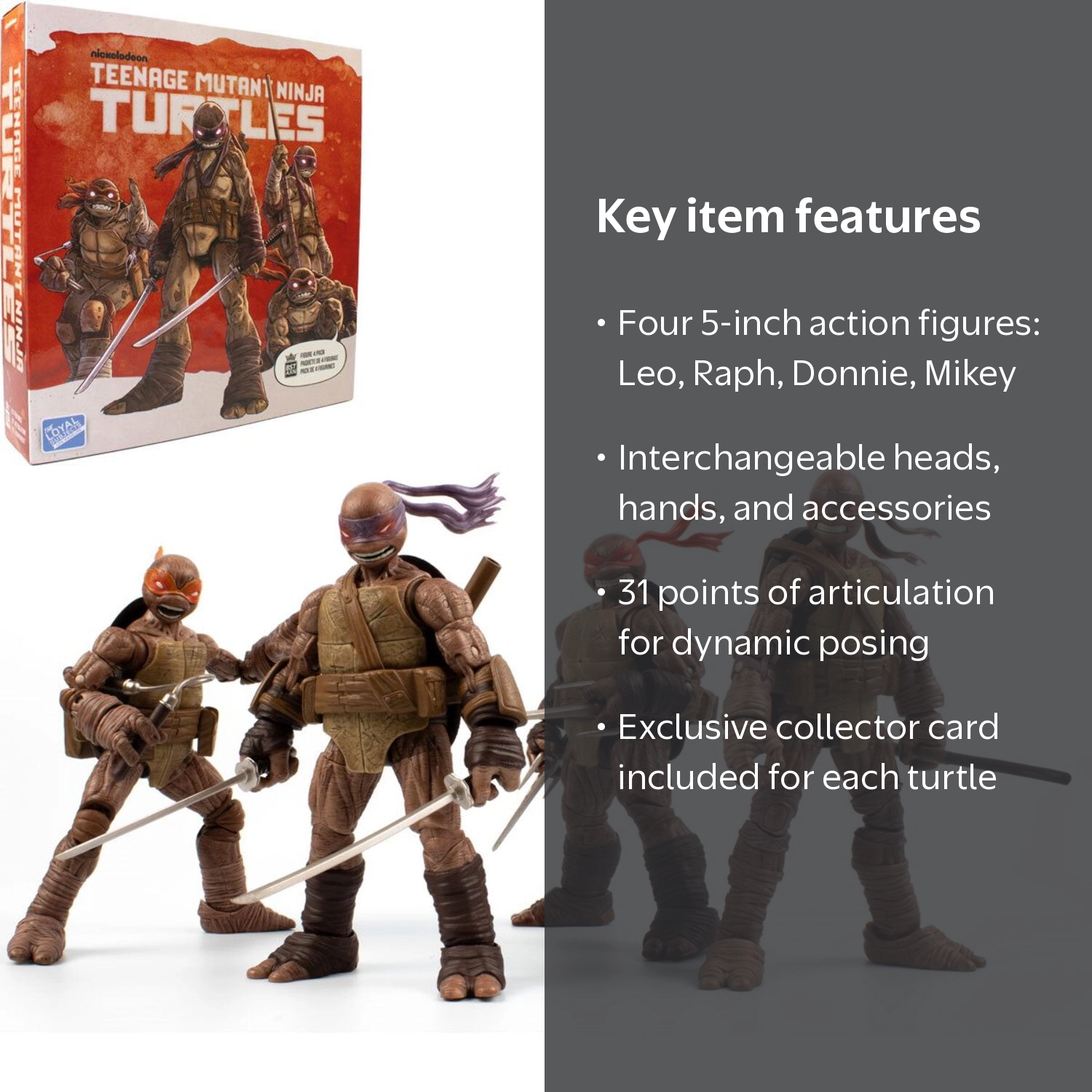 TMNT BST AXN IDW Zombie Turtle 5IN 4 Pack Action Figures - Walmart.com