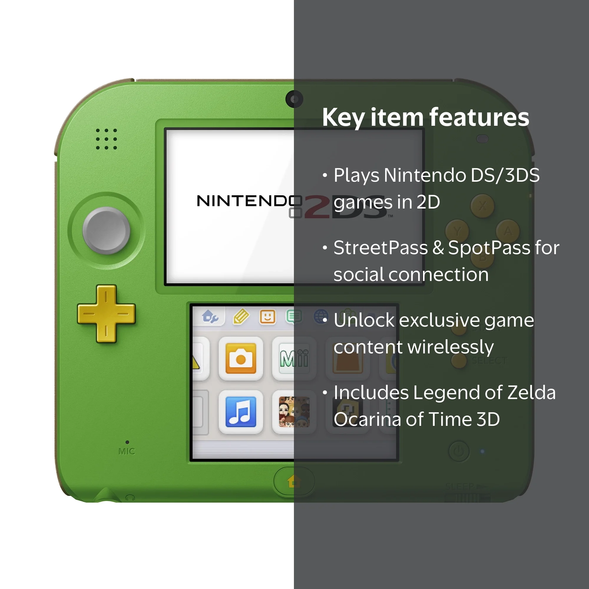 Nintendo 2DS System with The Legend of Zelda: Ocarina of Time 3D