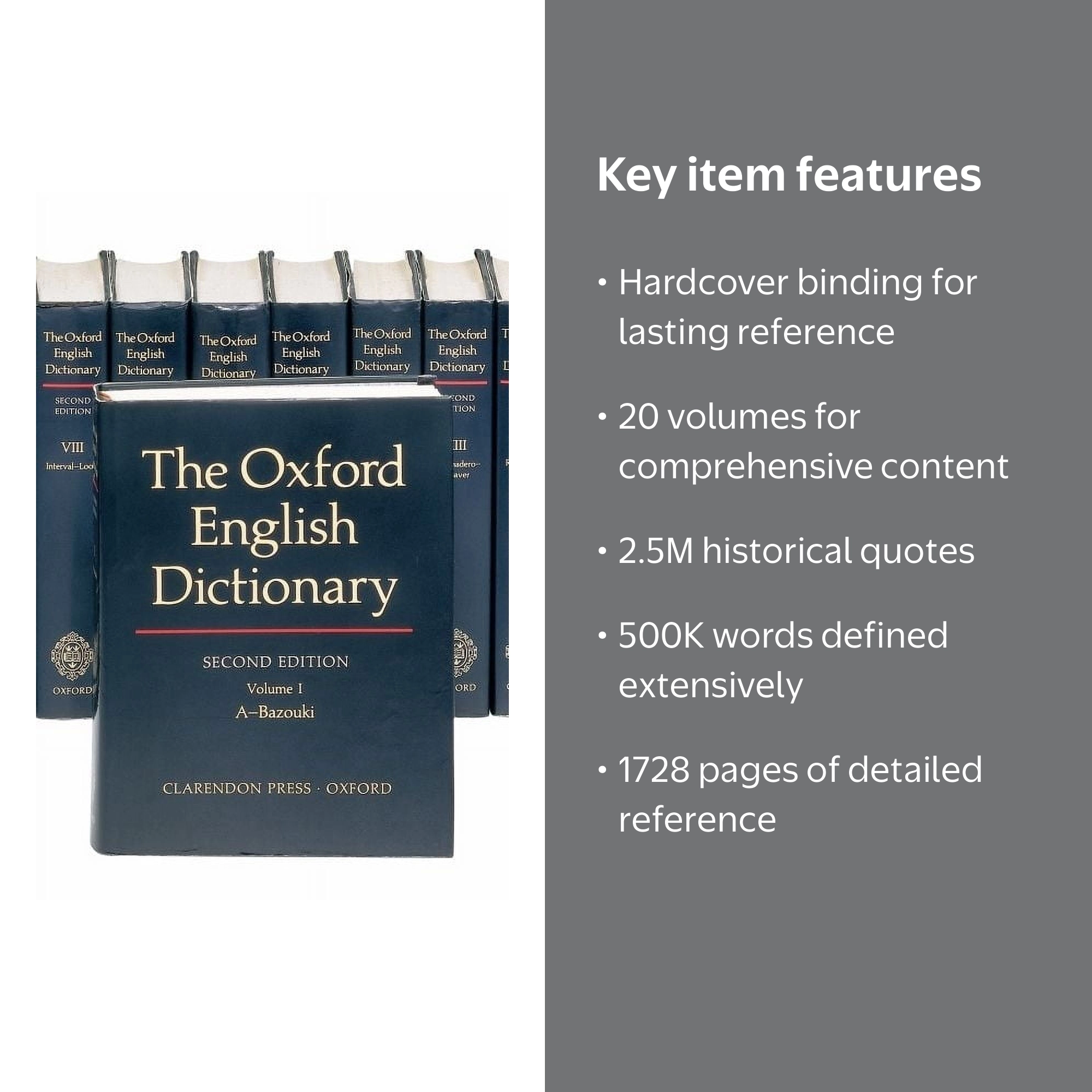 Oxford English Dictionary, 20 Volumes Set, Hardcover by Clarendon