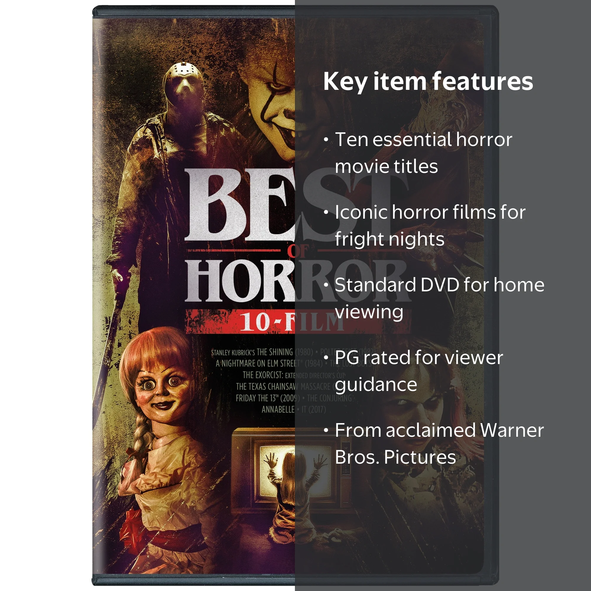 Best of Horror 10 Film Collection, DVD, PG Rated, Warner Bros