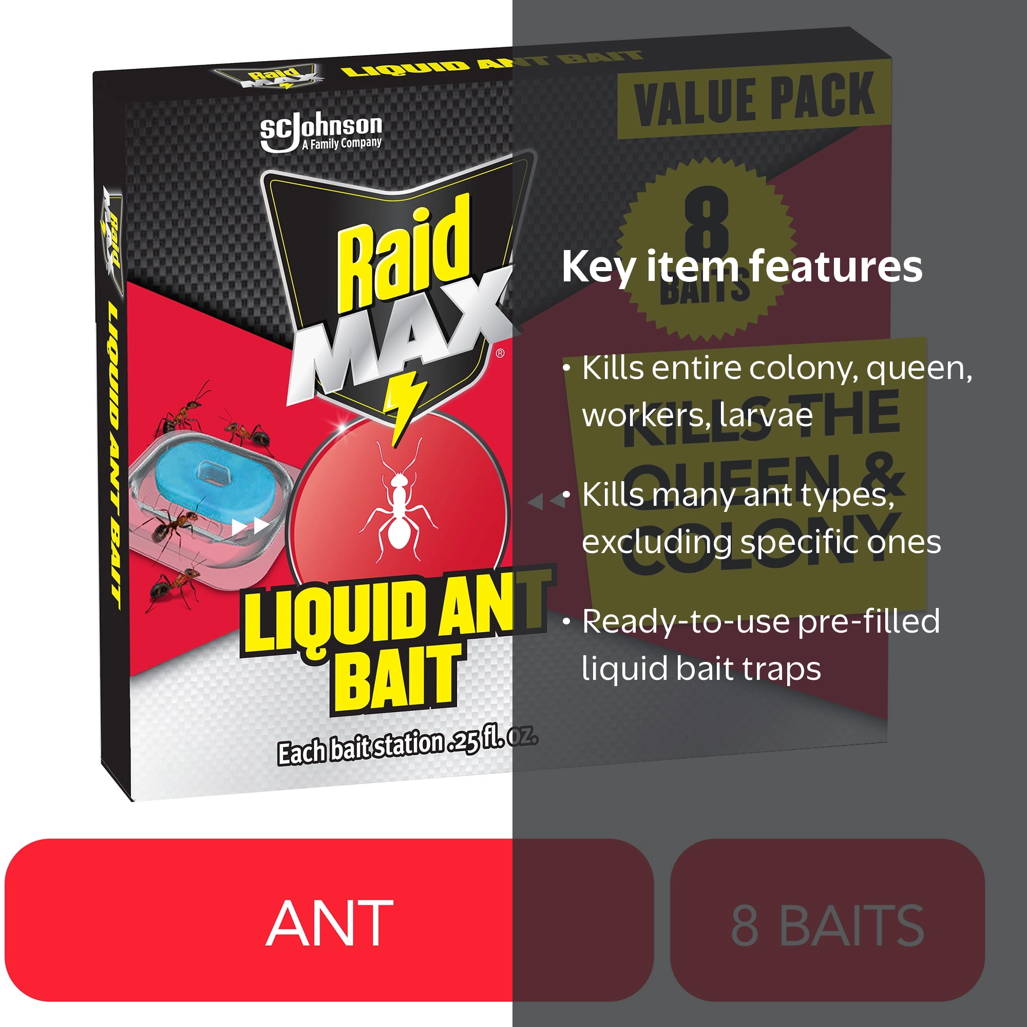 Raid MAX Liquid Ant Bait Stations, Indoor and Outdoor Ant Killer