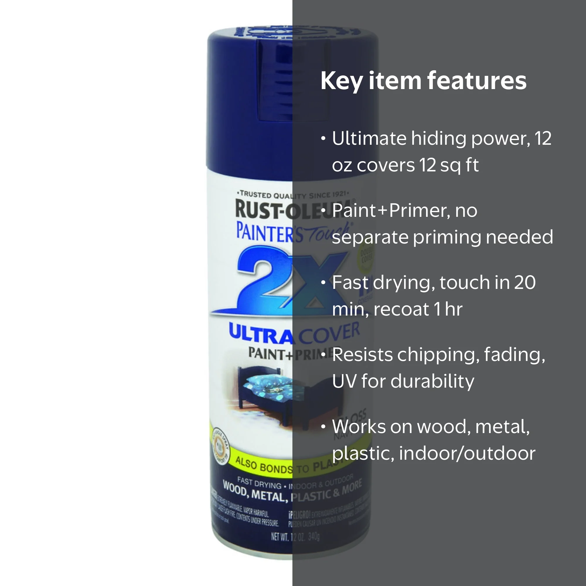 Rust-Oleum 249098 Painter's Touch Multi Purpose Spray Paint, 12