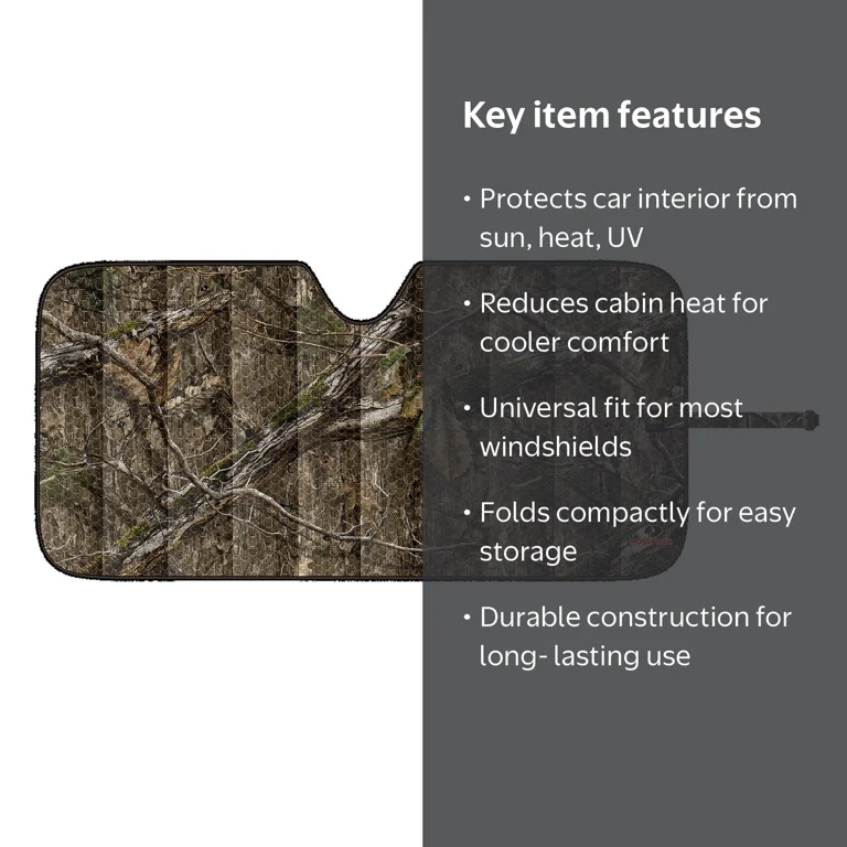 Mossy Oak, Car Sunshade, Accordion Camo, Universal Fit - Walmart.com